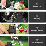1200W Brushless Cordless Electric Pruner – 25mm Tree Branch Cutter with 2×21V Batteries | Garden & Bonsai Power Tool