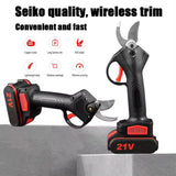 1200W Brushless Cordless Electric Pruner – 25mm Tree Branch Cutter with 2×21V Batteries | Garden & Bonsai Power Tool