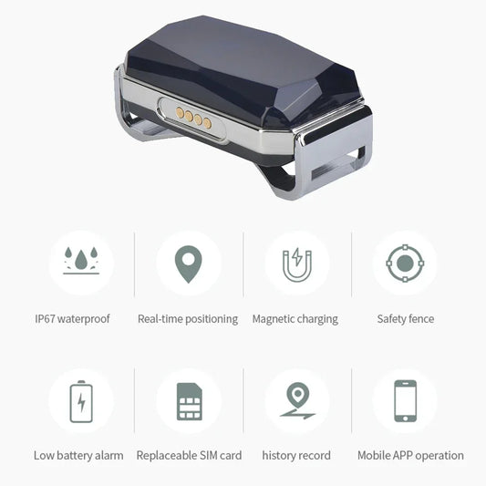 G12 Mini GPS Pet Tracker Collar – Waterproof, Anti-Lost, Real-Time Locator for Dogs & Cats