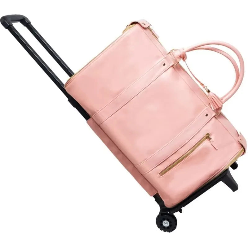Carry On Duffel Bag for Travel Garment Suitcase for Dress Suit Convertible Rolling Weekender Flight Bag Garment Bags with Wheels