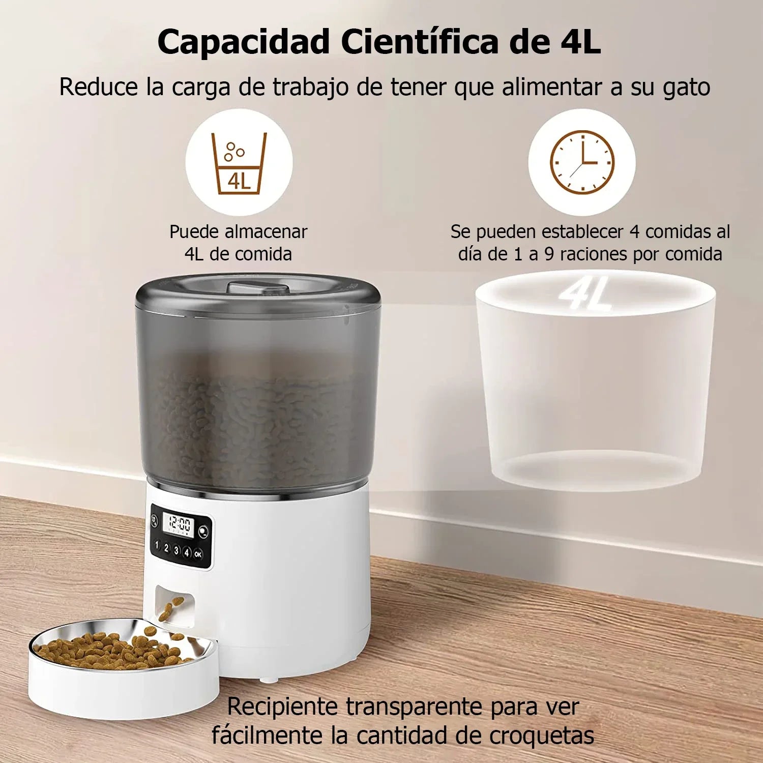 Automatic Pet Feeder 4L   Smart Cat & Dog Food Dispenser with Timer | Bug & Snag Resistant